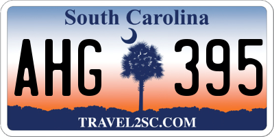 SC license plate AHG395