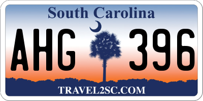 SC license plate AHG396