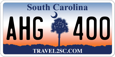 SC license plate AHG400