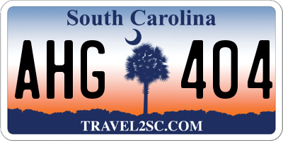 SC license plate AHG404