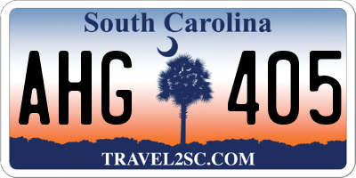 SC license plate AHG405