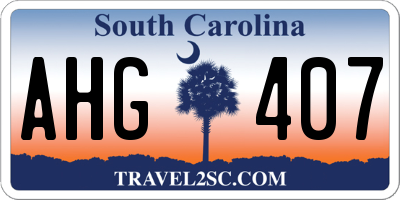 SC license plate AHG407