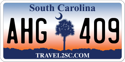 SC license plate AHG409