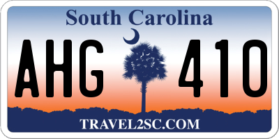 SC license plate AHG410