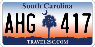 SC license plate AHG417