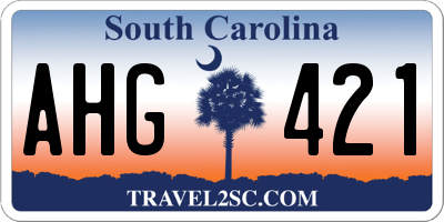 SC license plate AHG421