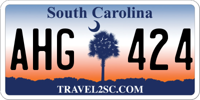SC license plate AHG424