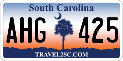 SC license plate AHG425