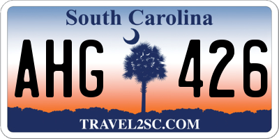 SC license plate AHG426