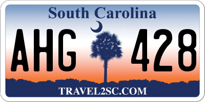 SC license plate AHG428