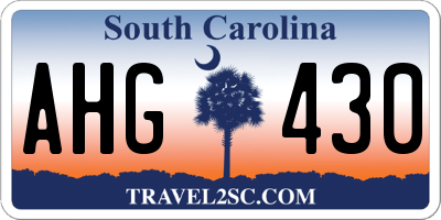 SC license plate AHG430