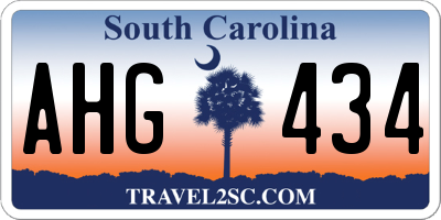 SC license plate AHG434
