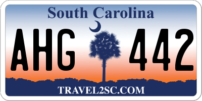 SC license plate AHG442