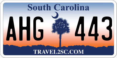 SC license plate AHG443