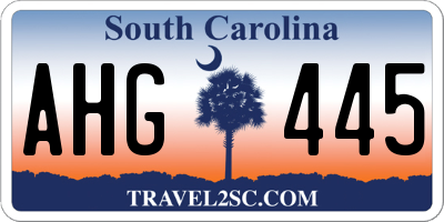 SC license plate AHG445