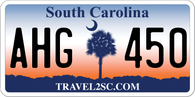 SC license plate AHG450