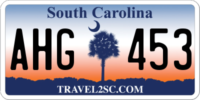 SC license plate AHG453