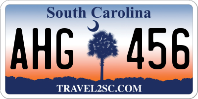 SC license plate AHG456