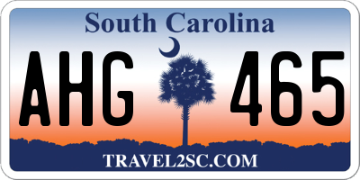 SC license plate AHG465