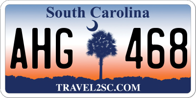 SC license plate AHG468