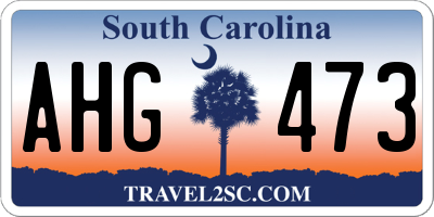 SC license plate AHG473