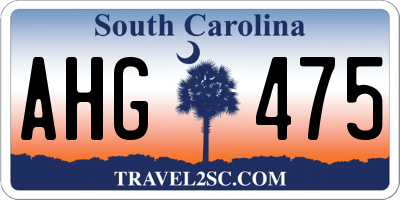 SC license plate AHG475