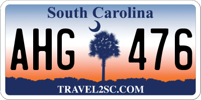 SC license plate AHG476