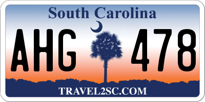SC license plate AHG478