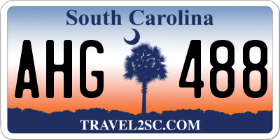 SC license plate AHG488