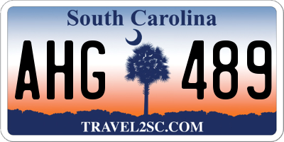 SC license plate AHG489