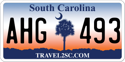 SC license plate AHG493