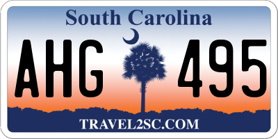 SC license plate AHG495