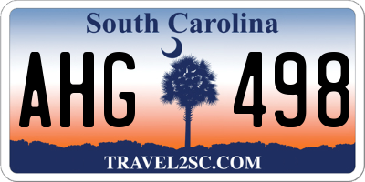 SC license plate AHG498