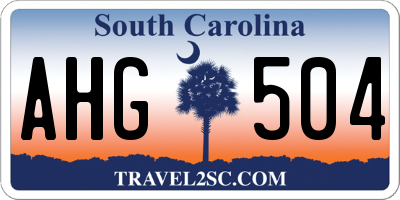 SC license plate AHG504