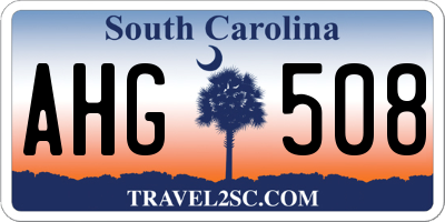 SC license plate AHG508