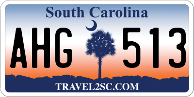 SC license plate AHG513