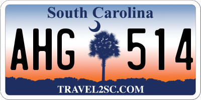 SC license plate AHG514