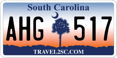 SC license plate AHG517