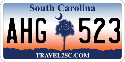 SC license plate AHG523