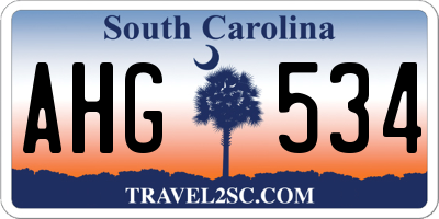 SC license plate AHG534