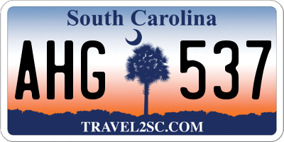 SC license plate AHG537