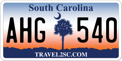 SC license plate AHG540