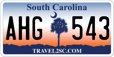 SC license plate AHG543