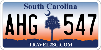 SC license plate AHG547