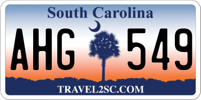 SC license plate AHG549