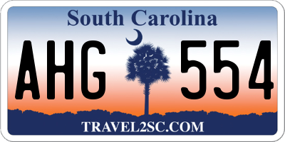 SC license plate AHG554