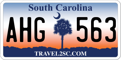 SC license plate AHG563