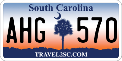 SC license plate AHG570