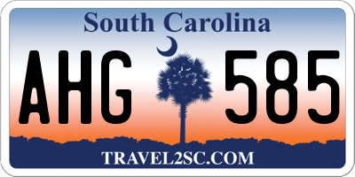 SC license plate AHG585