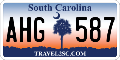 SC license plate AHG587